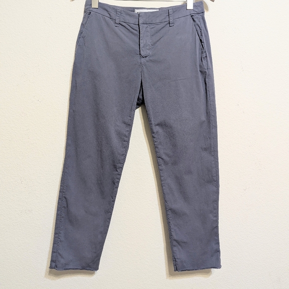 Frank & Eileen Women Size 4 Slate Blue Wicklow Italian Chino Crop Pants Raw Hem. - Picture 1 of 7